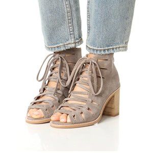Jeffrey Campbell Corwin Taupe Luxe Suede Booties